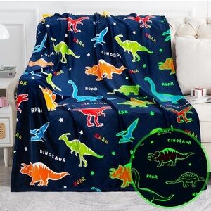 Glow in The Dark dinosaur Blanket throw 50x60